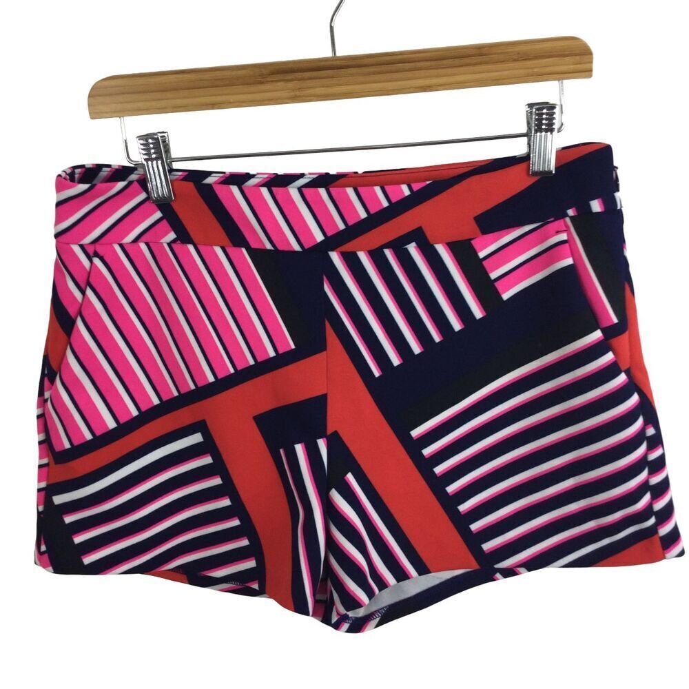 Express Womens Geometric Side-Zip Shorts Multicolor Size 6